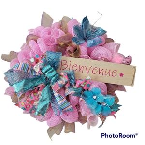 Bienvenue Candy Floss Wreath